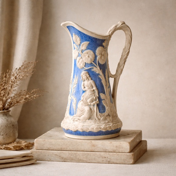 Antique Other - Antique Victorian T. & J. Mayer Dale Hall Staffordshire Relief Jug No.97 c.1870